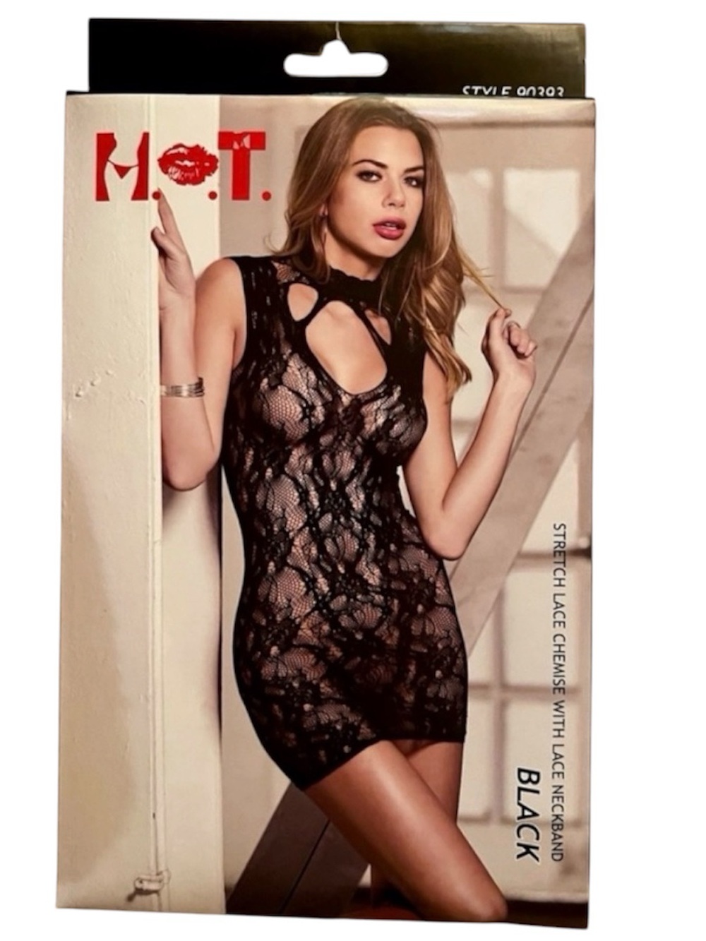 Shirley of Hollywood Black Stretch Lace Chemise – NIB One Size